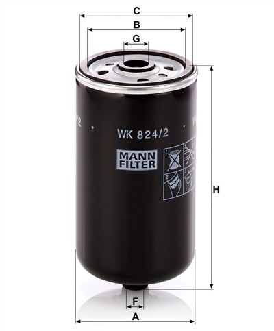 MANN-FILTER WK 824/2 EAN: 4011558955809.
