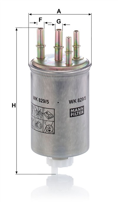 MANN-FILTER WK 829/5 EAN: 4011558953508.