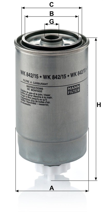 MANN-FILTER WK 842/15 EAN: 4011558938703.
