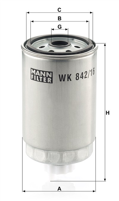 MANN-FILTER WK 842/16 EAN: 4011558939304.