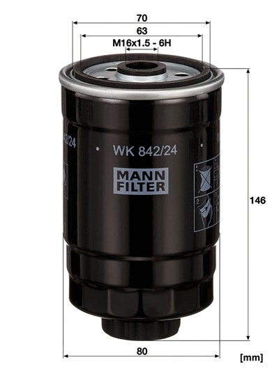 MANN-FILTER WK 842/24 EAN: 4011558966607.