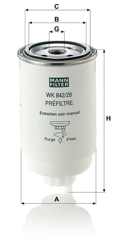 MANN-FILTER WK 842/26 EAN: 4011558028152.