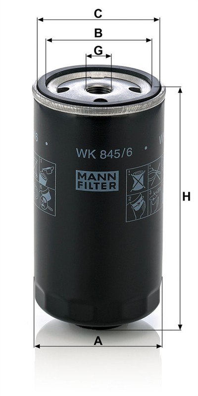 MANN-FILTER WK 845/6 EAN: 4011558933500.