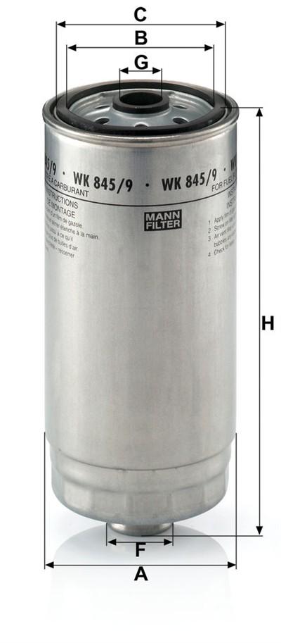 MANN-FILTER WK 845/9 EAN: 4011558949006.