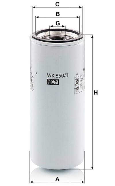 MANN-FILTER WK 850/3 EAN: 4011558748500.