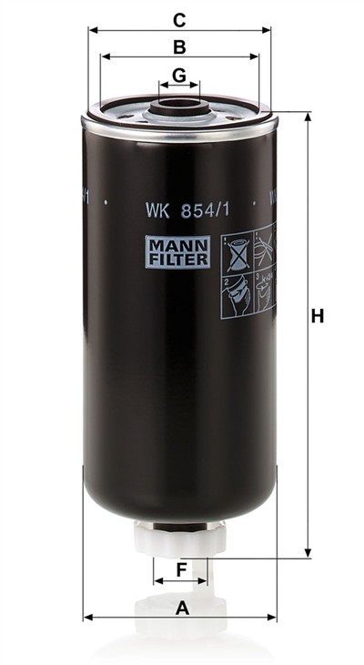MANN-FILTER WK 854/1 EAN: 4011558939601.