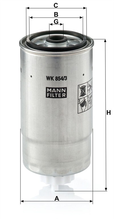 MANN-FILTER WK 854/3 EAN: 4011558942403.