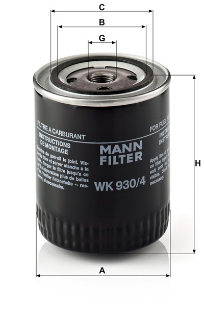 MANN-FILTER WK 930/4 EAN: 4011558902902.