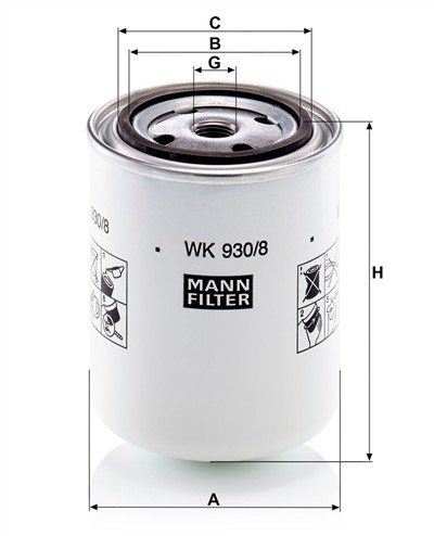 MANN-FILTER WK 930/8 EAN: 4011558337636.