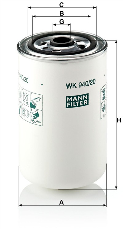 MANN-FILTER WK 940/20 EAN: 4011558936501.