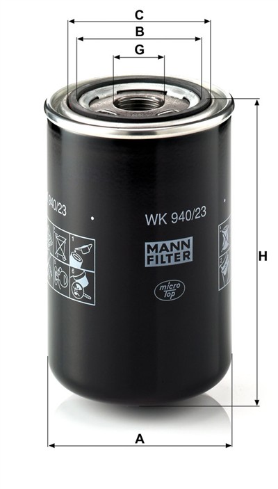 MANN-FILTER WK 940/23 EAN: 4011558956806.