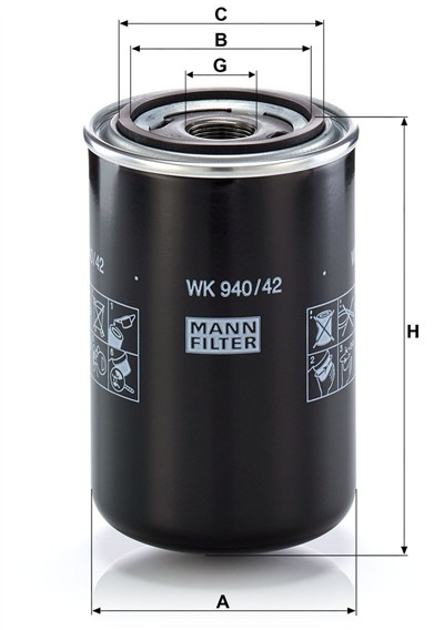 MANN-FILTER WK 940/42 EAN: 4011558964801.