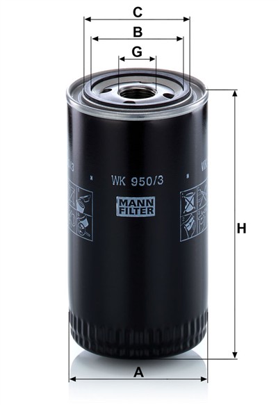 MANN-FILTER WK 950/3 EAN: 4011558903206.