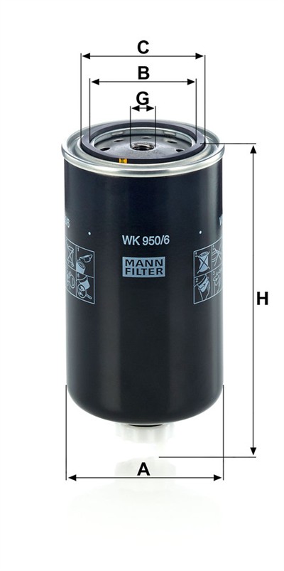 MANN-FILTER WK 950/6 EAN: 4011558914509.