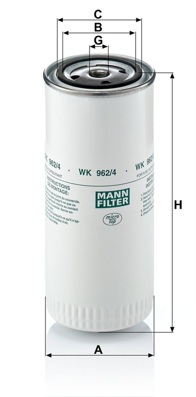 MANN-FILTER WK 962/4 EAN: 4011558903305.