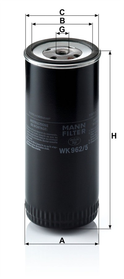 MANN-FILTER WK 962/5 EAN: 4011558903404.