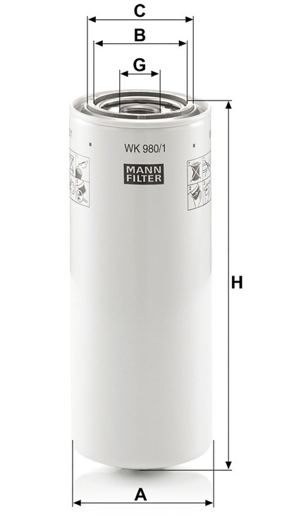 MANN-FILTER WK 980/1 EAN: 4011558947804.