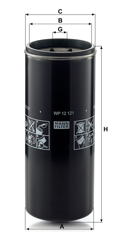 MANN-FILTER WP 12 121 EAN: 4011558027797.
