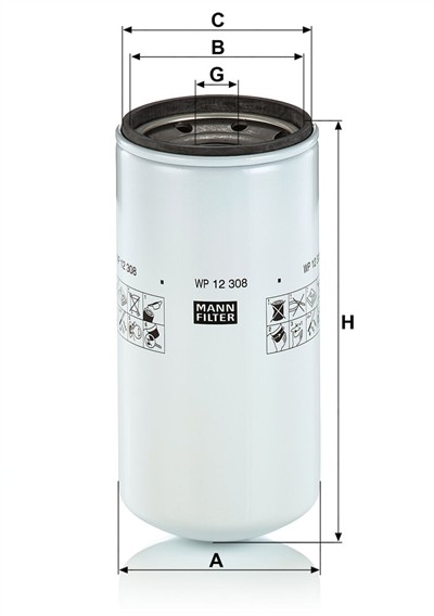MANN-FILTER WP 12 308 EAN: 4011558801205.