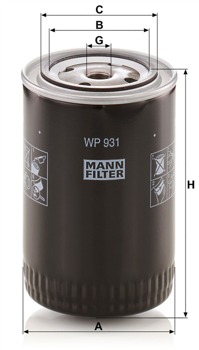 MANN-FILTER WP 931 EAN: 4011558990008.