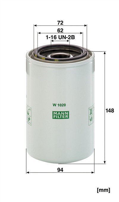 MANN-FILTER W 1020 EAN: 4011558757809.