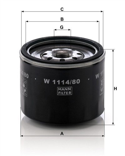 MANN-FILTER W 1114/80 EAN: 4011558714703.