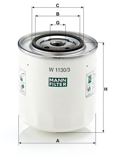 MANN-FILTER W 1130/3 EAN: 4011558723903.