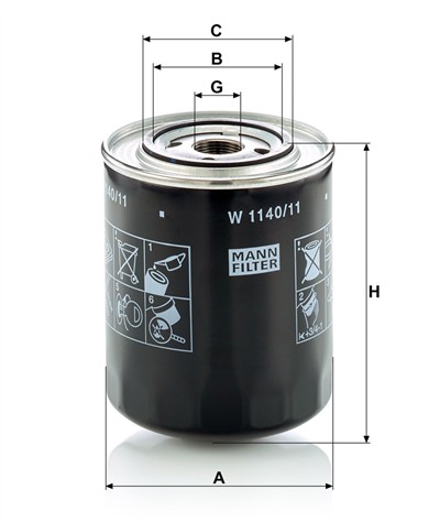 MANN-FILTER W 1140/11 EAN: 4011558728106.