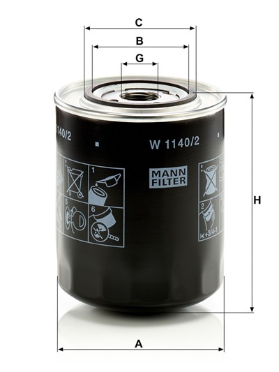 MANN-FILTER W 1140/2 EAN: 4011558715403.