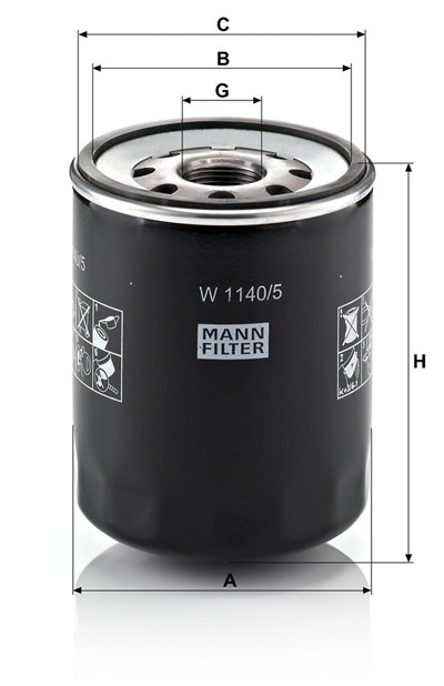 MANN-FILTER W 1140/5 EAN: 4011558715502.