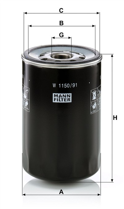 MANN-FILTER W 1150/91 EAN: 4011558075576.