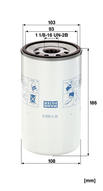 MANN-FILTER W 1168/3 EAN: 4011558739706.