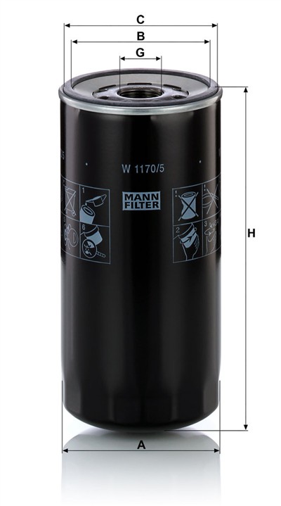 MANN-FILTER W 1170/5 EAN: 4011558719609.