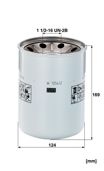 MANN-FILTER W 1254/2 x EAN: 4011558748302.