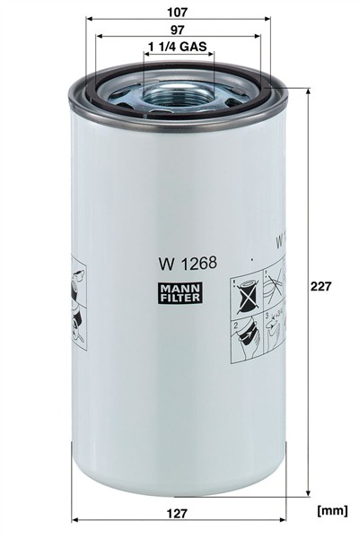 MANN-FILTER W 1268 EAN: 4011558753702.