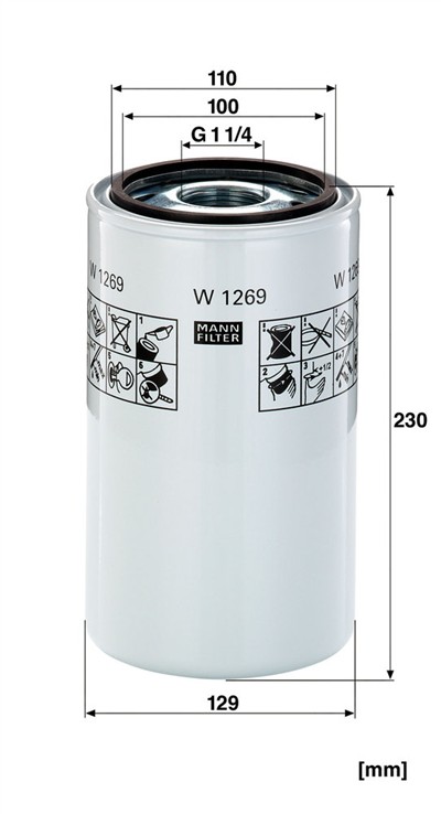 MANN-FILTER W 1269 EAN: 4011558733209.