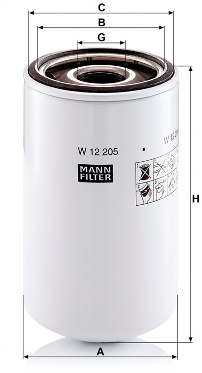MANN-FILTER W 12 205 EAN: 4011558752002.