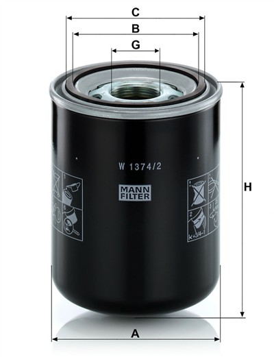 MANN-FILTER W 1374/2 EAN: 4011558716103.