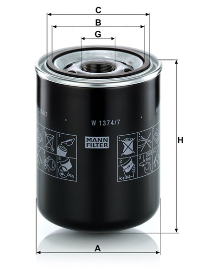 MANN-FILTER W 1374/7 EAN: 4011558728908.