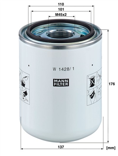 MANN-FILTER W 1428/1 EAN: 4011558751708.