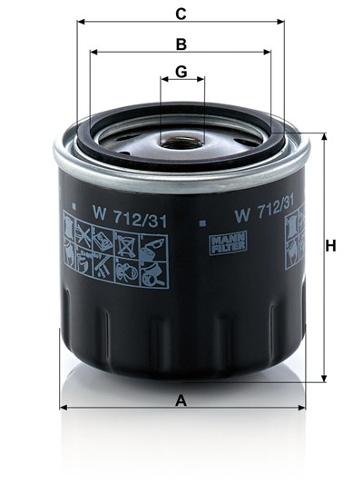 MANN-FILTER W 712/31 EAN: 4011558718305.