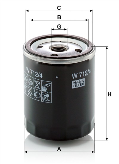 MANN-FILTER W 712/4 EAN: 4011558701000.
