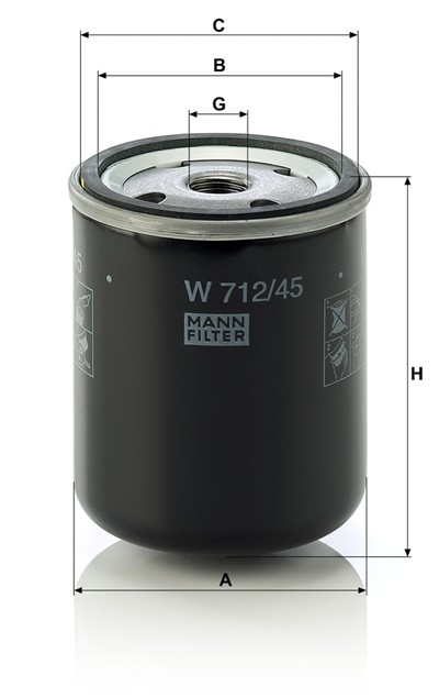 MANN-FILTER W 712/45 EAN: 4011558726508.