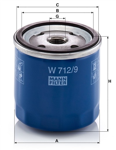 MANN-FILTER W 712/9 EAN: 4011558701406.