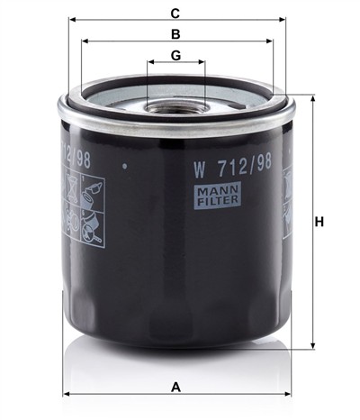 MANN-FILTER W 712/98 EAN: 4011558083038.