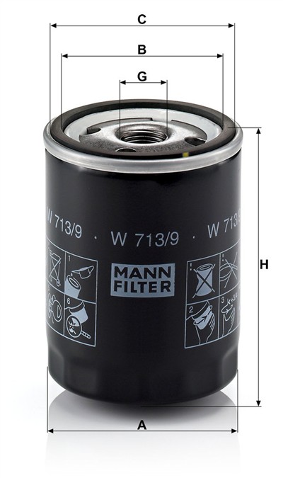 MANN-FILTER W 713/9 EAN: 4011558731007.