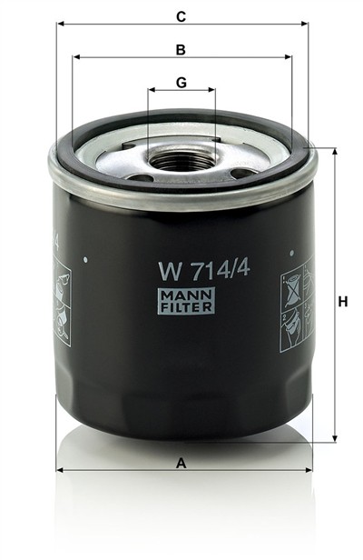 MANN-FILTER W 714/4 EAN: 4011558736002.