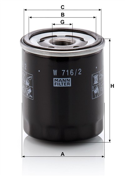 MANN-FILTER W 716/2 EAN: 4011558338176.