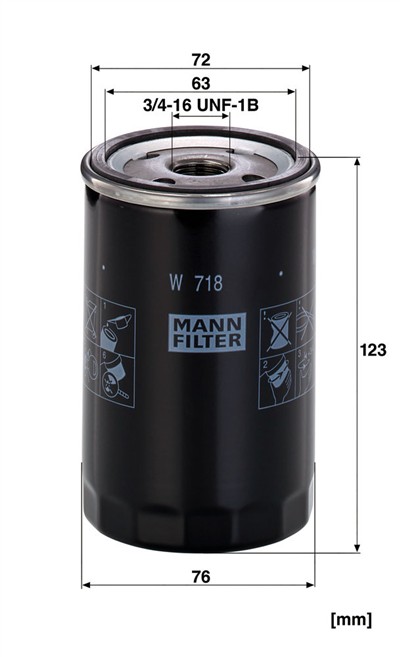 MANN-FILTER W 718 EAN: 4011558703400.
