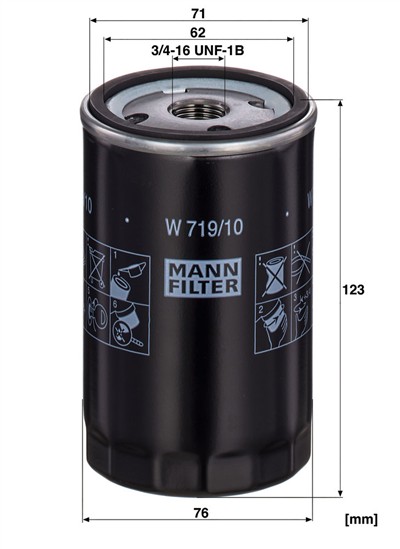 MANN-FILTER W 719/10 EAN: 4011558755805.